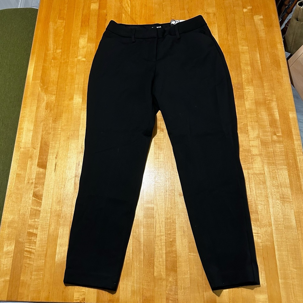 Express - Publicist Ankle Mid Rise Slacks Dress Pants - Black Sz 8